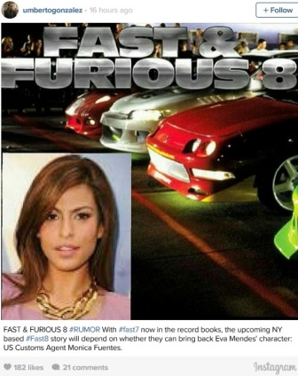 Eva Mendes Bintangi Fast & Furious 8?